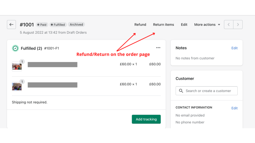 Shopify Return